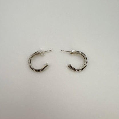 Sterling Silver Hoop Earrings 5/8" Single Coil