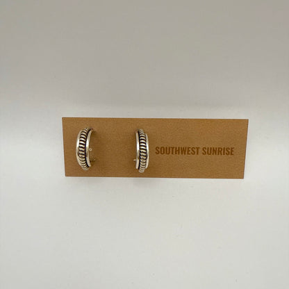 Sterling Silver Hoop Earrings 5/8" Single Coil