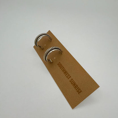 Sterling Silver Hoop Earrings 5/8" Single Coil