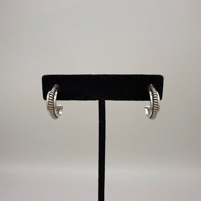 Sterling Silver Hoop Earrings 5/8" Single Coil