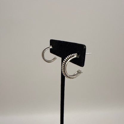 Sterling Silver Hoop Earrings 5/8" Single Coil