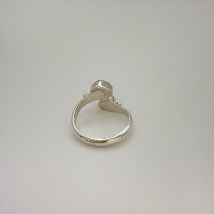 Kingman Turquoise Two Stone Split Ring Adjustable Size 7