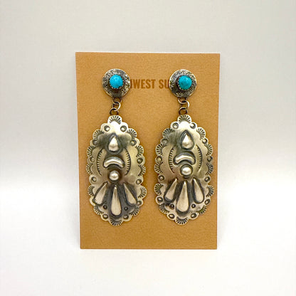 ターコイズコンチョダングルピアス 