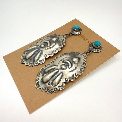 ターコイズコンチョダングルピアス 