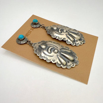 ターコイズコンチョダングルピアス 