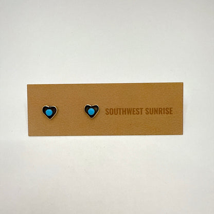 Mini Turquoise Heart Stud Earrings