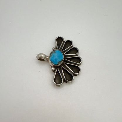 Turquoise Fan Pendant A