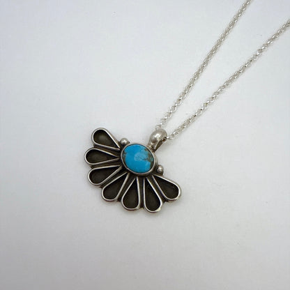 Turquoise Fan Pendant A