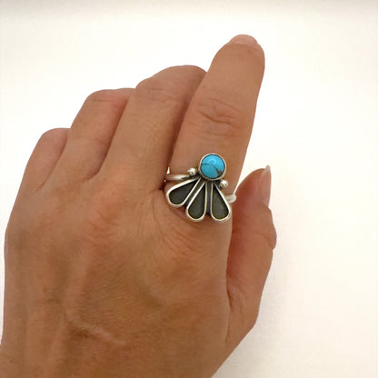 Turquoise Fan Ring Size 8