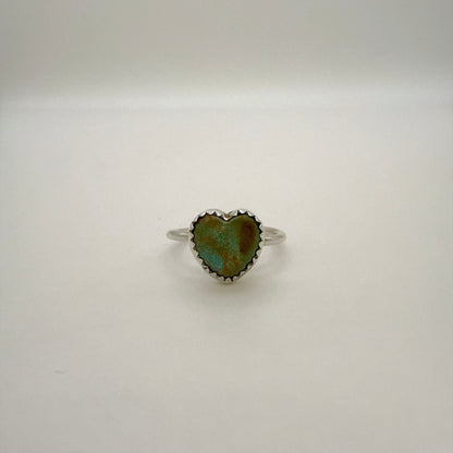 Turquoise Heart Ring Size 6 B