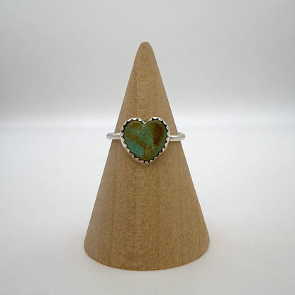Turquoise Heart Ring Size 6 B