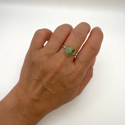 Turquoise Heart Ring Size 6 B