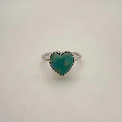 Turquoise Heart Ring Size 6 D