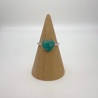 Turquoise Heart Ring Size 6 D