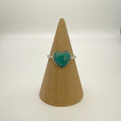 Turquoise Heart Ring Size 6 D