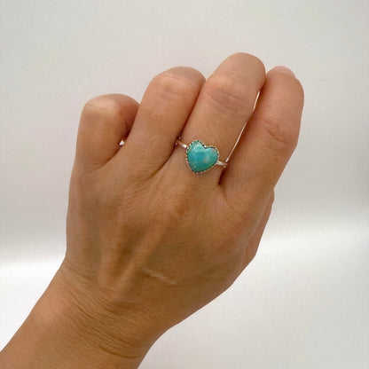 Turquoise Heart Ring Size 6 D