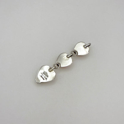 Pink Conch 3 Stone Heart Pendant