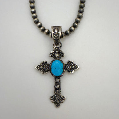 Morenci Turquoise Cross Pendant