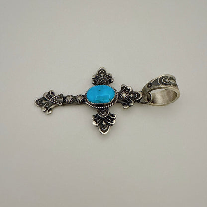 Morenci Turquoise Cross Pendant