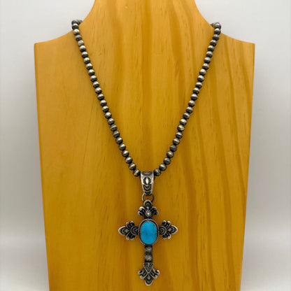 Morenci Turquoise Cross Pendant