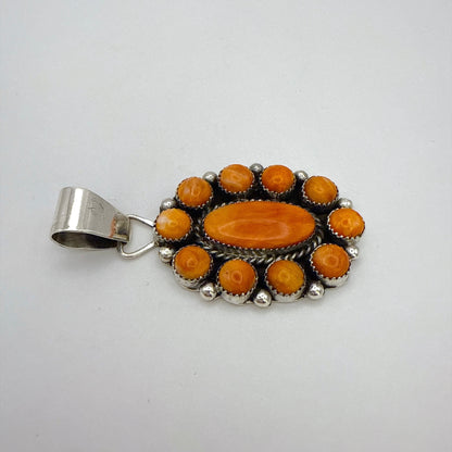 Orange Spiny Cluster Pendant