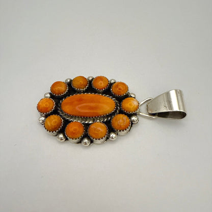 Orange Spiny Cluster Pendant