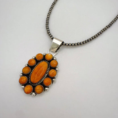 Orange Spiny Cluster Pendant