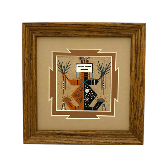 Navajo Sand Painting By Tracy Bryant 7" x 7"