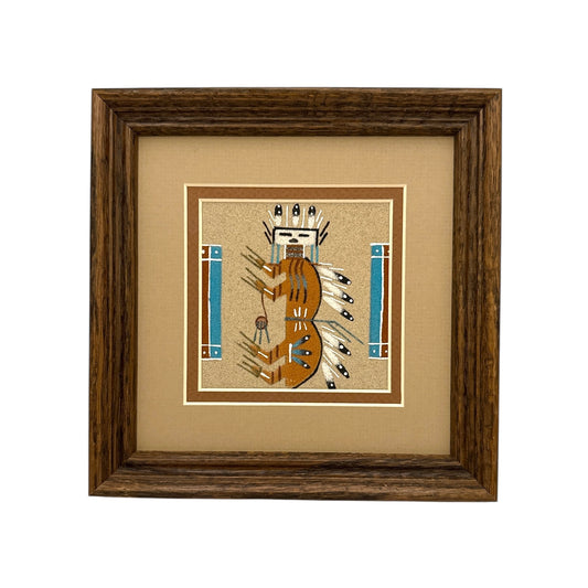 Navajo Sand Painting By Veronica Begay 7" x 7"