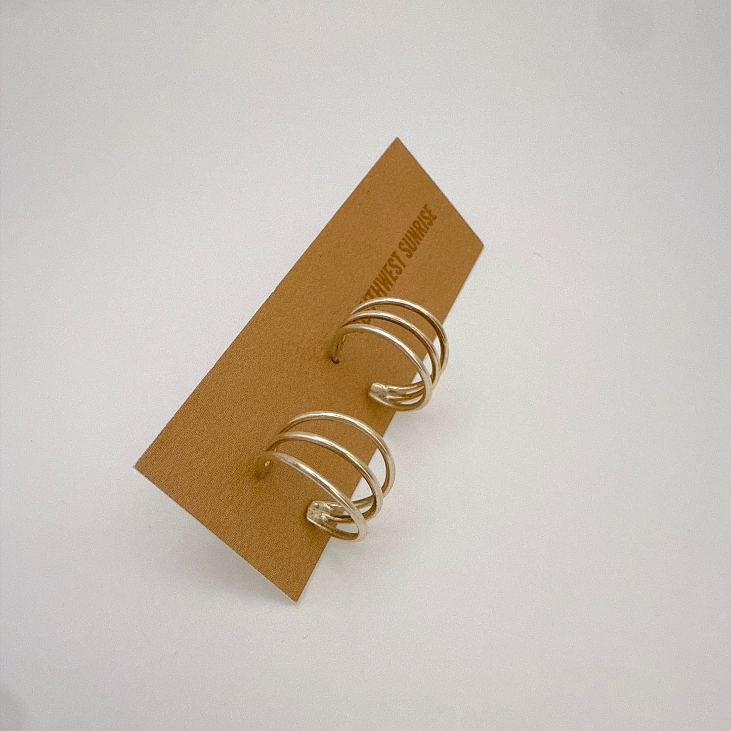 シルバーリブドフープピアス 直径16mm