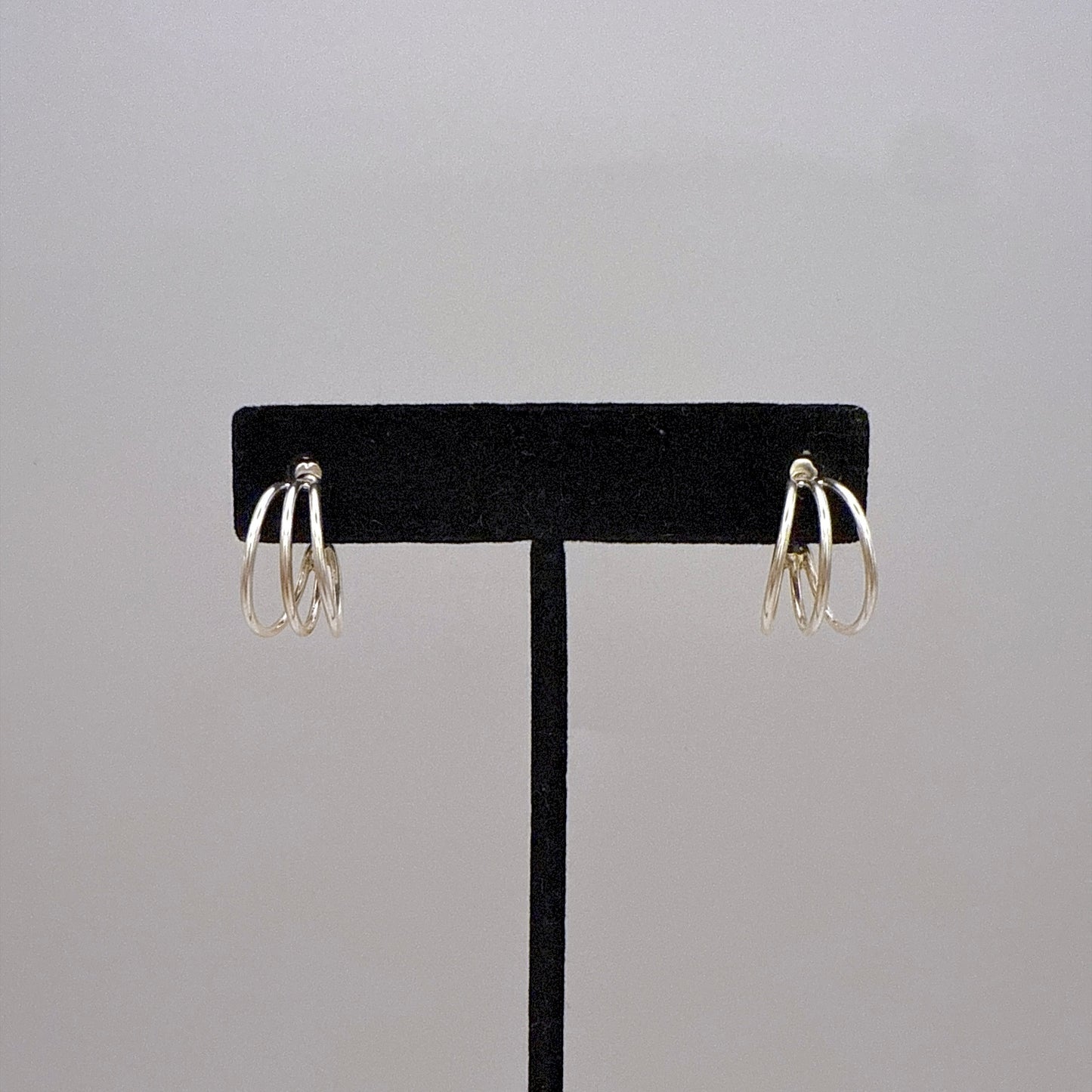 シルバーリブドフープピアス 直径16mm