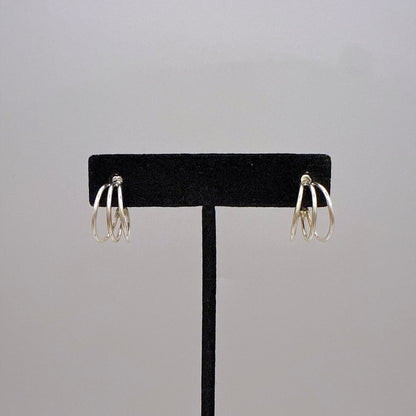 シルバーリブドフープピアス 直径16mm