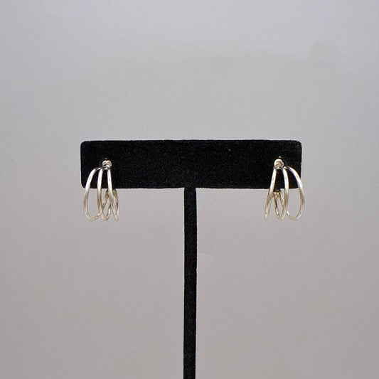 シルバーリブドフープピアス 直径16mm