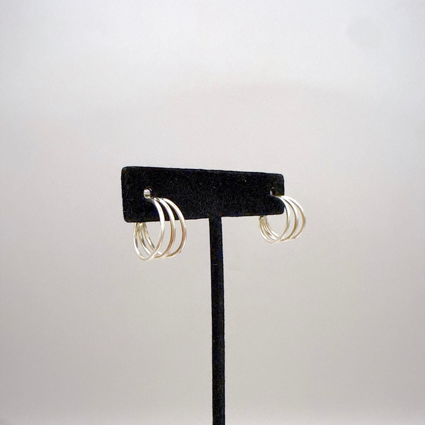 シルバーリブドフープピアス 直径16mm