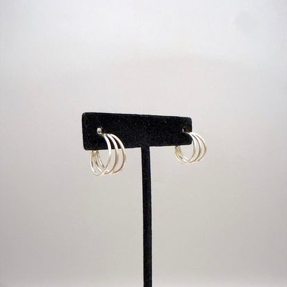 シルバーリブドフープピアス 直径16mm