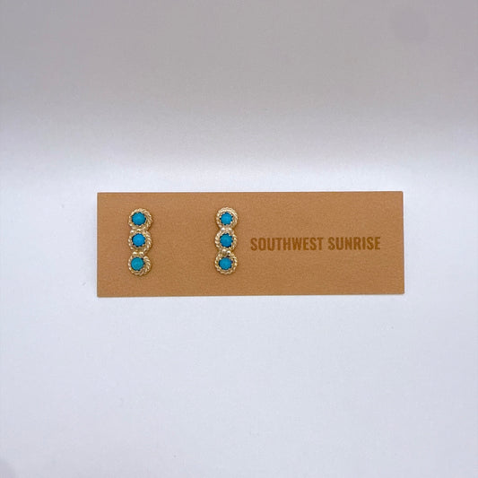 スリーターコイズスタッドピアス