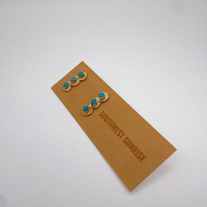 スリーターコイズスタッドピアス