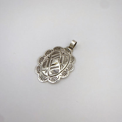Stamped Silver Pendant A