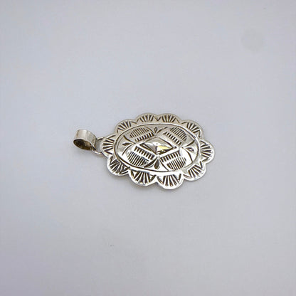 Stamped Silver Pendant A