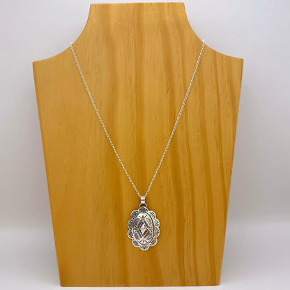 Stamped Silver Pendant A