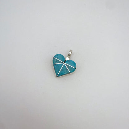 Turquoise Inlay Heart Pendant