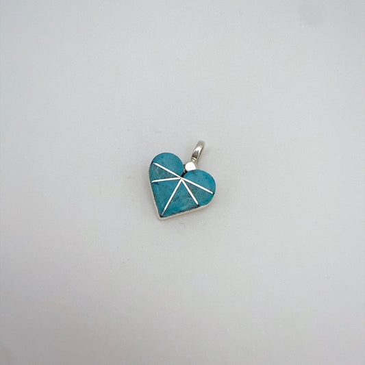 ターコイズインレイハートペンダントトップ