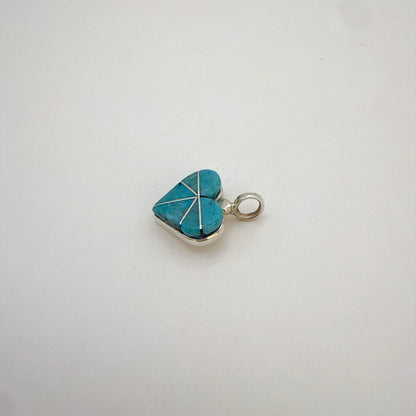 Turquoise Inlay Heart Pendant