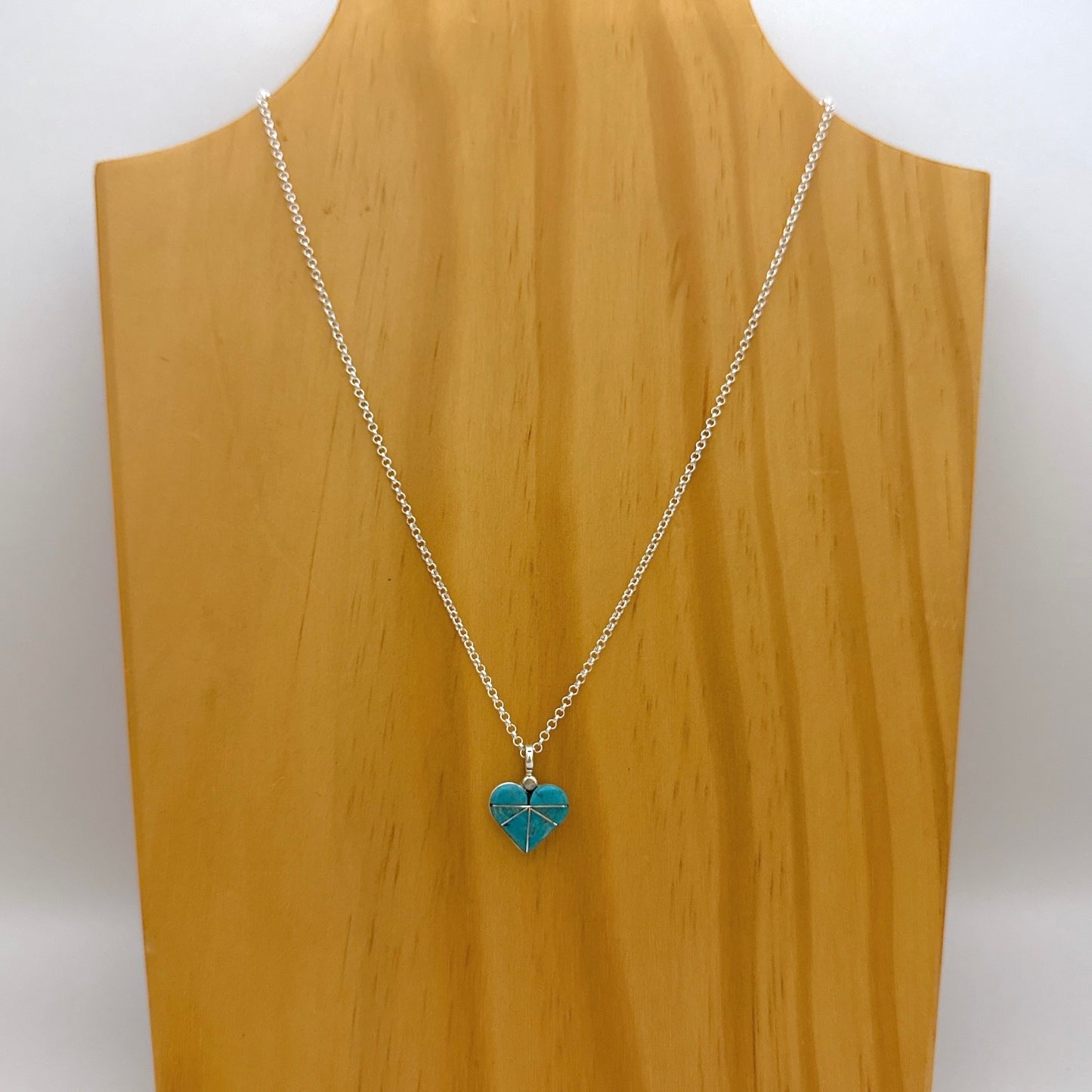 Turquoise Inlay Heart Pendant