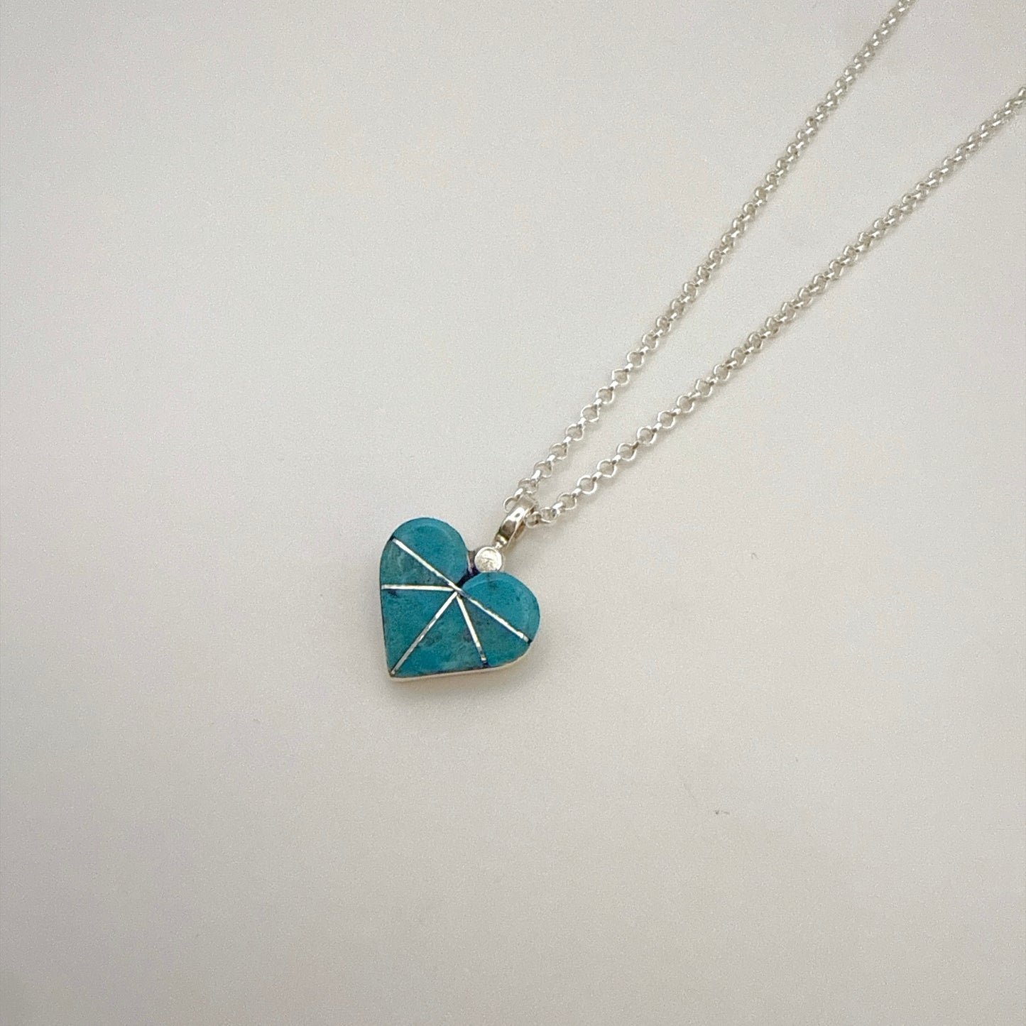 Turquoise Inlay Heart Pendant