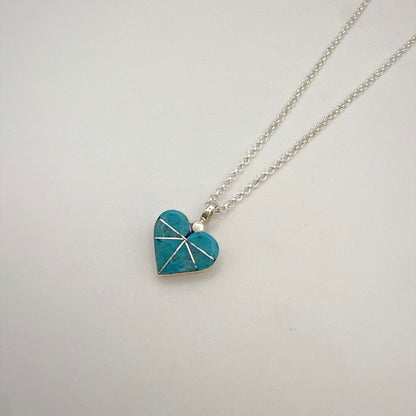 Turquoise Inlay Heart Pendant