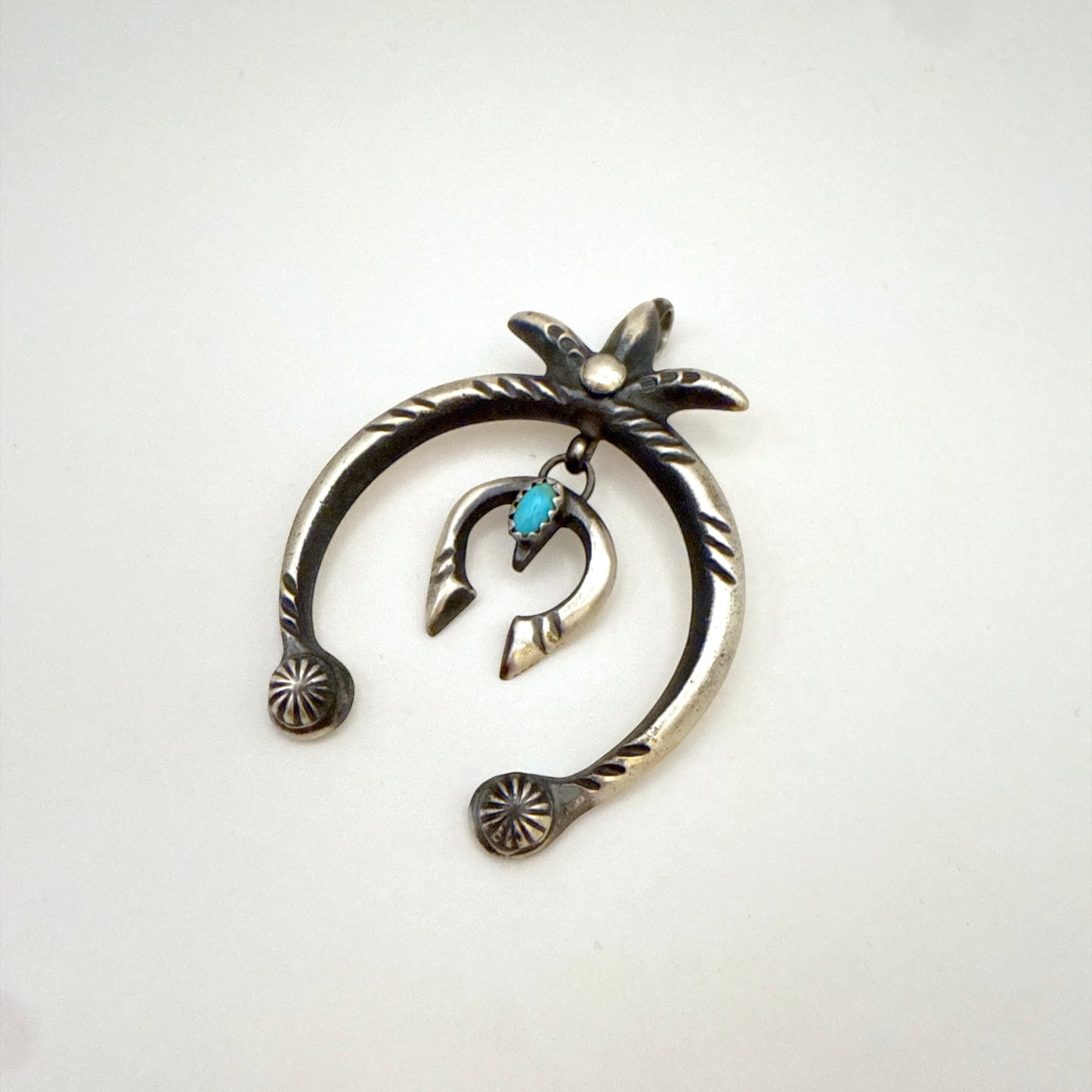 Kingman Turquoise Double Naja Pendant