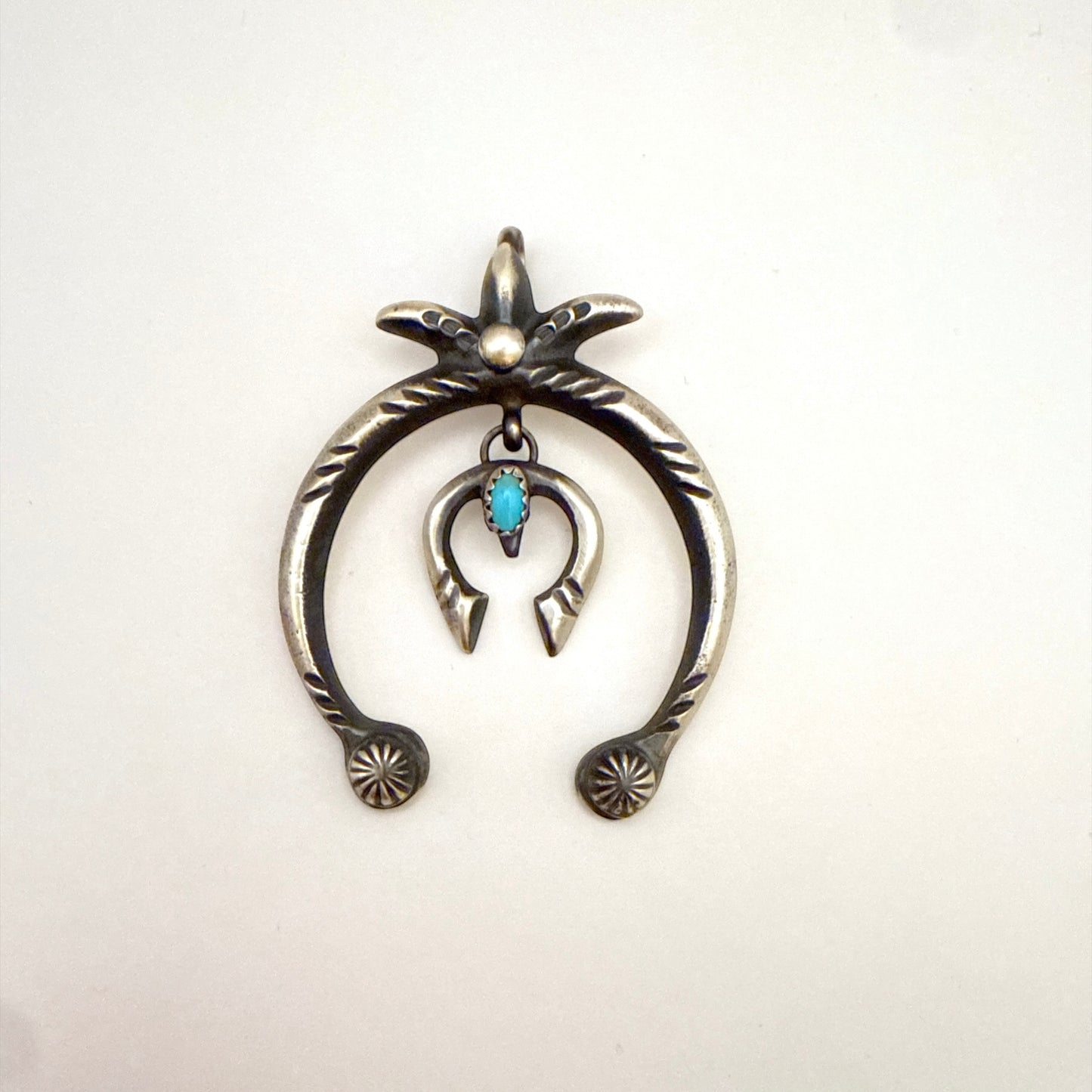 Kingman Turquoise Double Naja Pendant