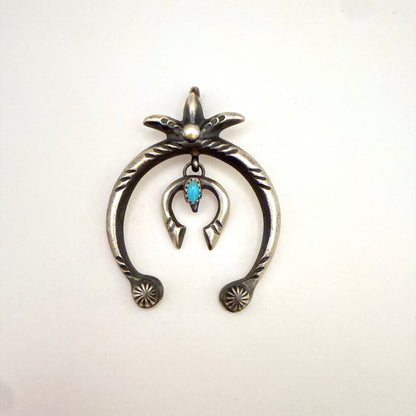 Kingman Turquoise Double Naja Pendant