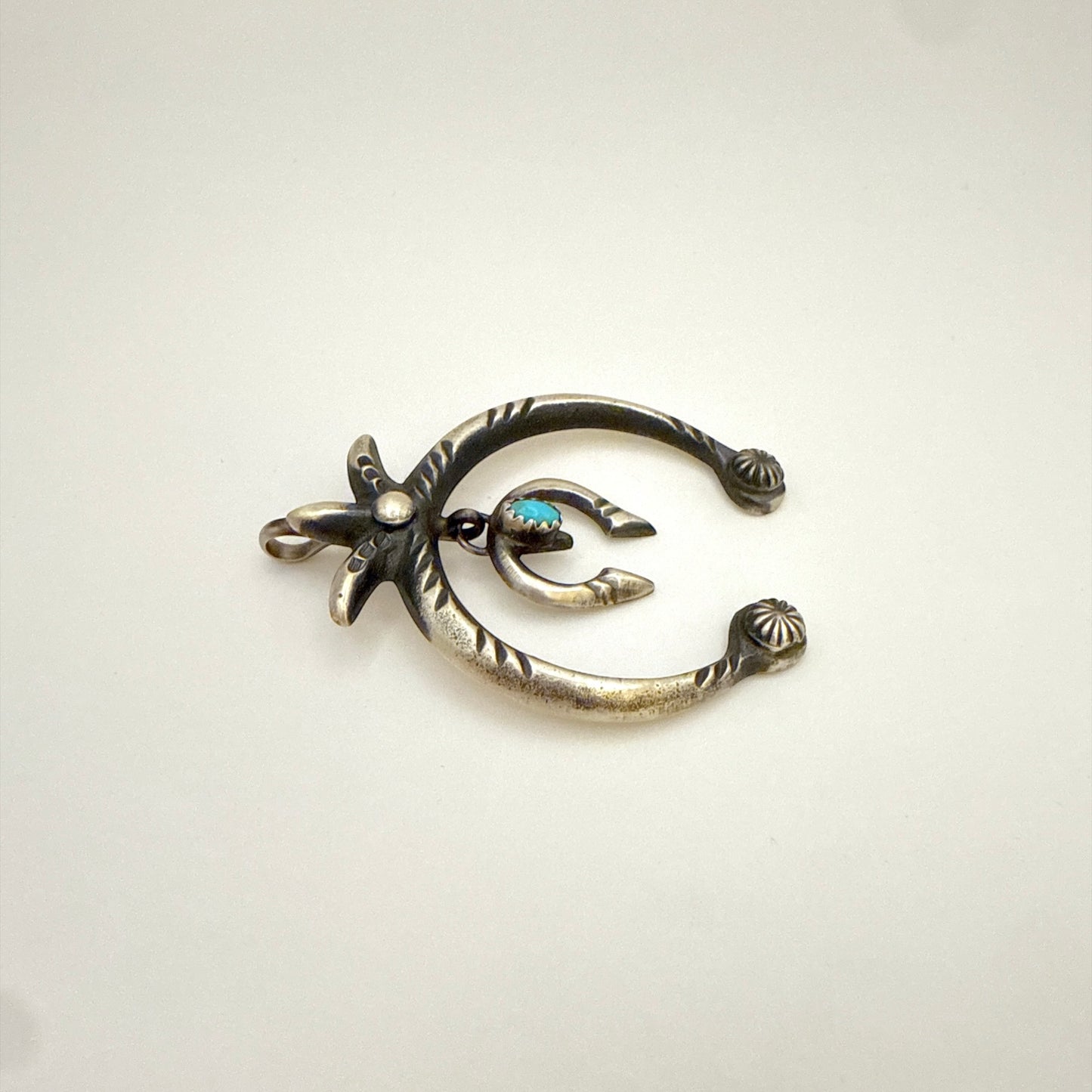 Kingman Turquoise Double Naja Pendant